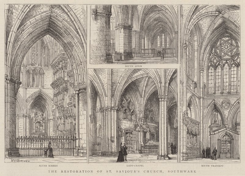 Il Restauro della Chiesa di San Salvatore, Southwark da Henry William Brewer