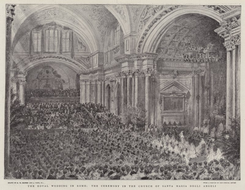 Il matrimonio reale a Roma, la cerimonia nella Chiesa di Santa Maria degli Angeli da Henry William Brewer