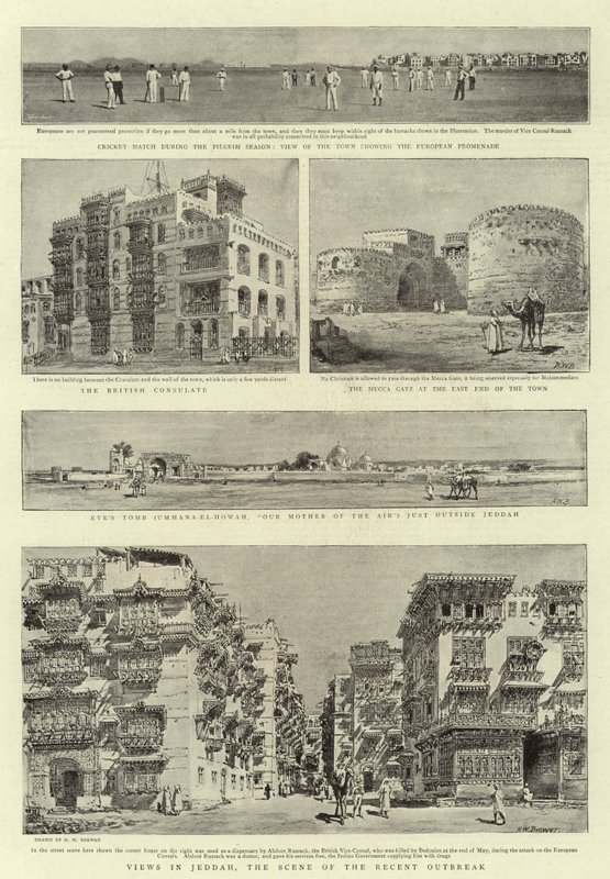 Vedute di Jeddah, la scena del recente scoppio da Henry William Brewer
