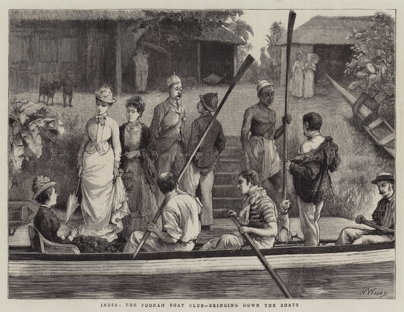 India, il Poonah Boat Club, portando giù le barche da Henry Woods
