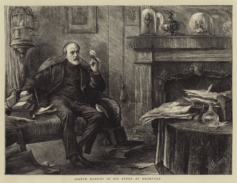 Giuseppe Mazzini nel suo studio a Brompton da Henry Woods