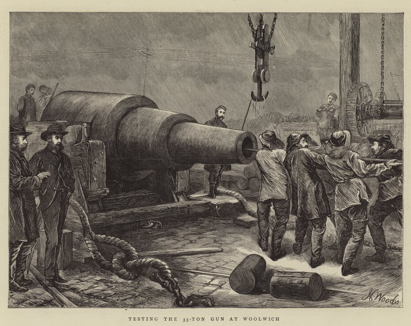 Test del cannone da 35 tonnellate a Woolwich da Henry Woods