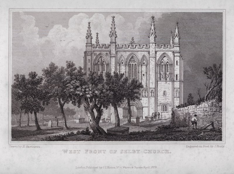 Facciata ovest della chiesa di Selby da Henry (after) Gastineau