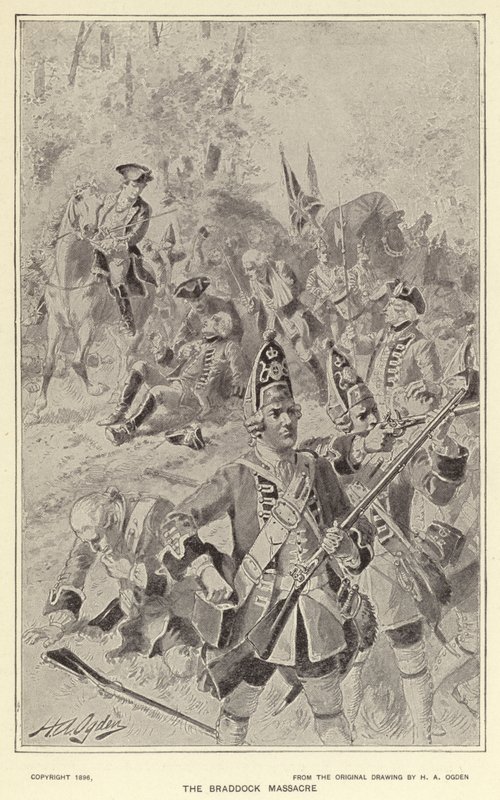 Il massacro di Braddock da Henry Alexander (after) Ogden