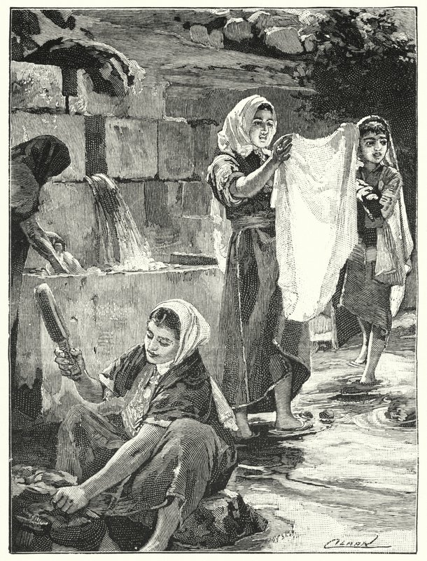 Fontana a Lifta in Samaria (litografia) da Henry Andrew Harper
