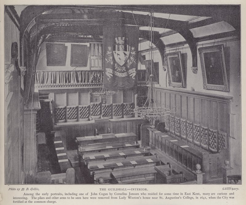 Interno della Guildhall, Canterbury, Kent da Henry Beauchamp Collis