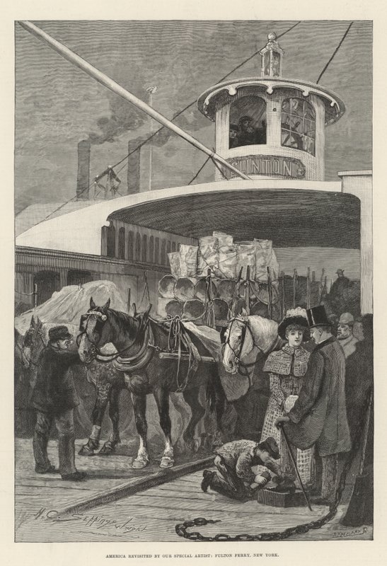 America rivisitata dal nostro artista speciale, Fulton Ferry, New York da Henry Charles Seppings Wright