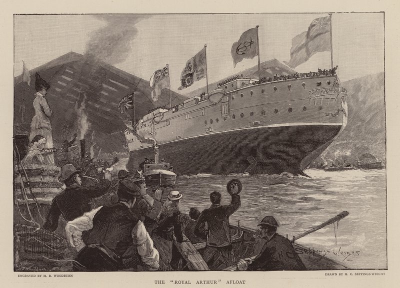 HMS Royal Arthur a galla da Henry Charles Seppings Wright