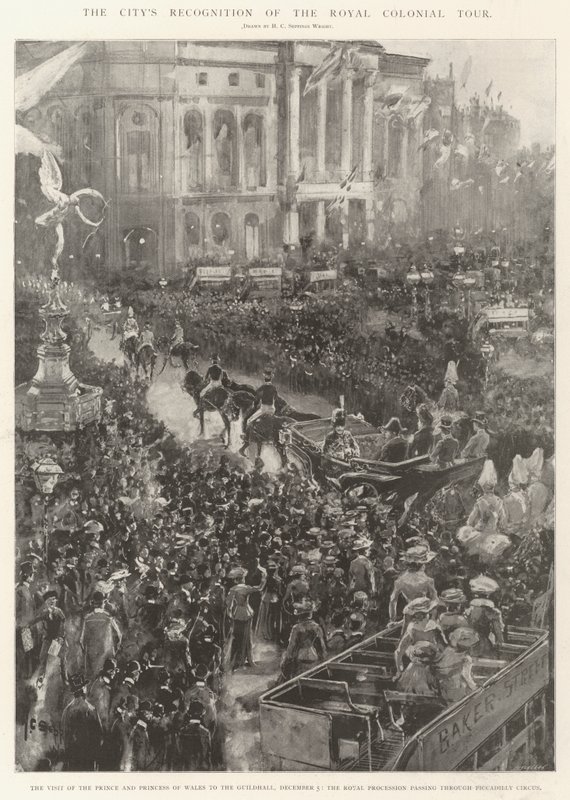 Il riconoscimento della città per il tour reale coloniale da Henry Charles Seppings Wright