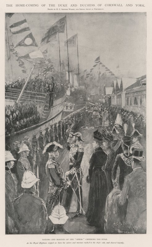 Il ritorno a casa del Duca e della Duchessa di Cornovaglia e York da Henry Charles Seppings Wright