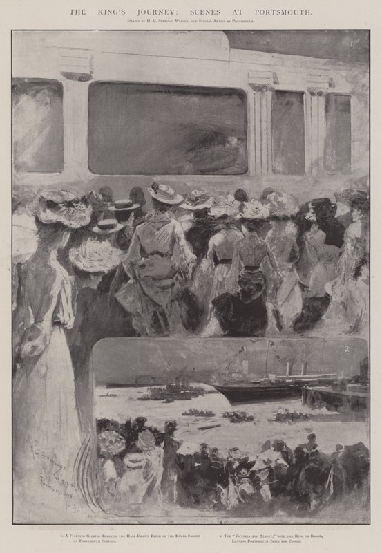Il viaggio del re, scene a Portsmouth da Henry Charles Seppings Wright