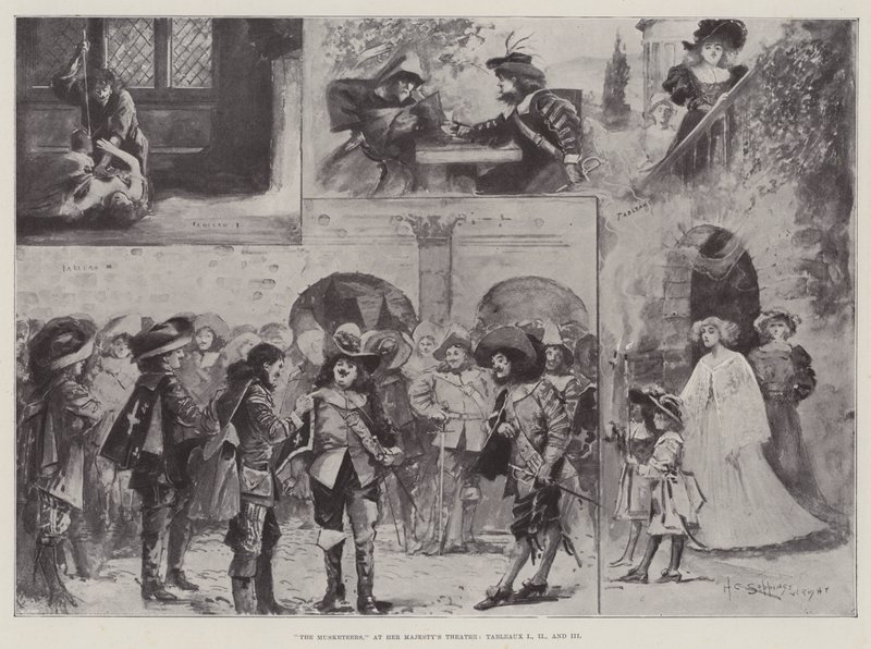 I moschettieri, al Teatro di Sua Maestà, Tableaux I, II e III da Henry Charles Seppings Wright