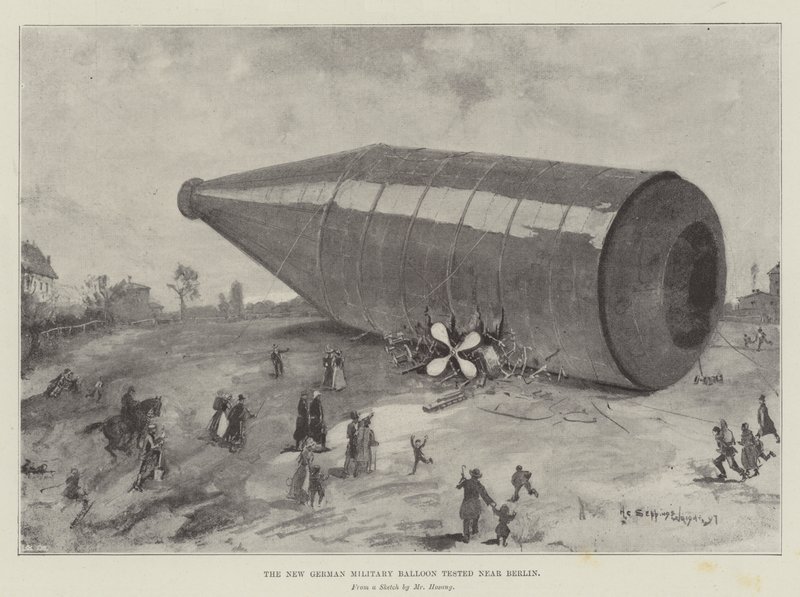 Il nuovo pallone militare tedesco testato vicino a Berlino da Henry Charles Seppings Wright
