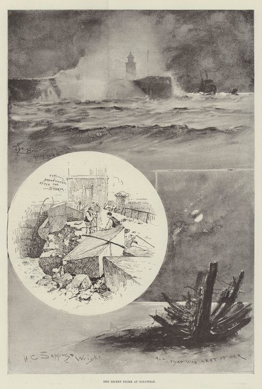 La recente tempesta a Holyhead da Henry Charles Seppings Wright