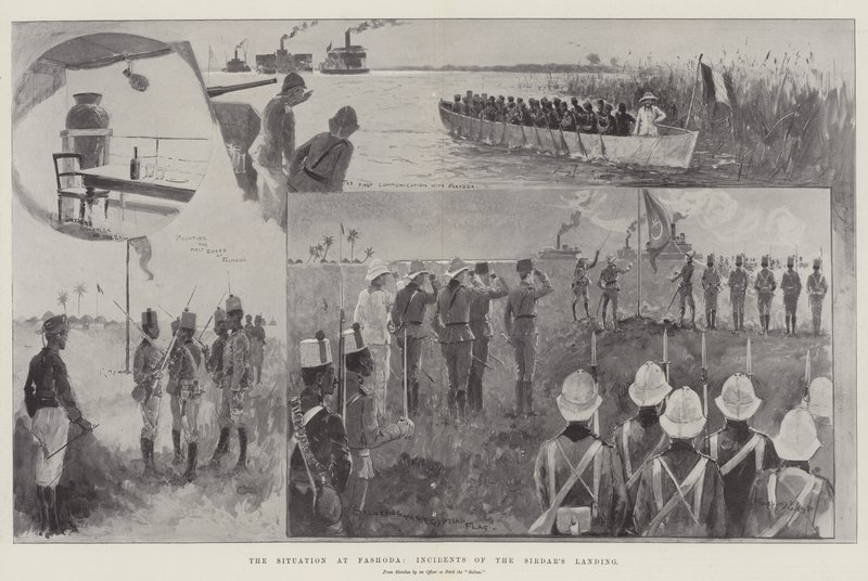 La situazione a Fashoda, incidenti dello sbarco del Sirdar da Henry Charles Seppings Wright