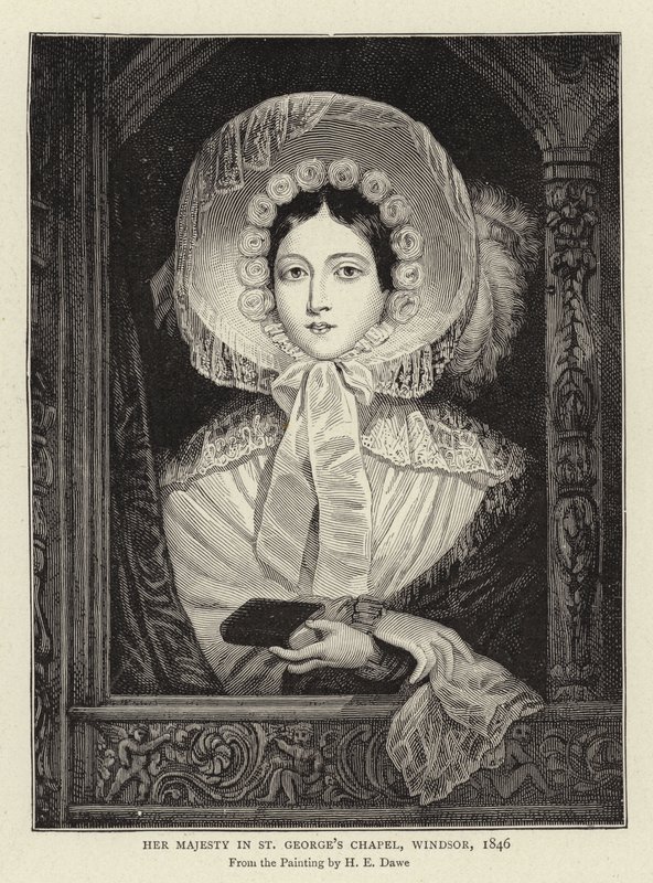 Sua Maestà nella Cappella di San Giorgio, Windsor, 1846 da Henry Dawe