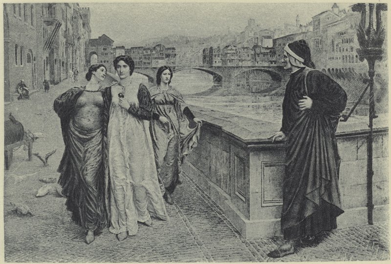 Dante e Beatrice (fotoincisione) da Henry Holiday