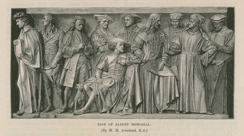 Sculture alla base del Memoriale di Alberto da Henry Hugh Armstead