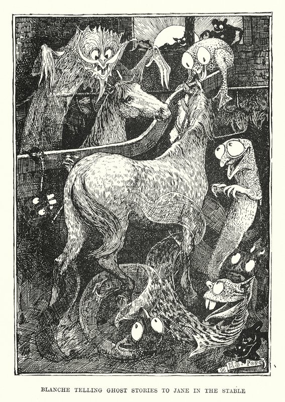 Blanche racconta storie di fantasmi a Jane nella stalla da Henry Justice Ford