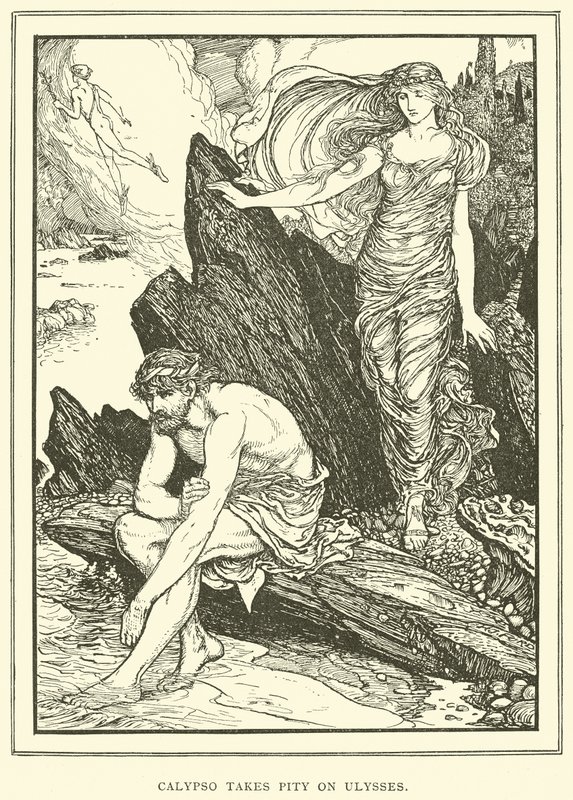 Calipso ha pietà di Ulisse da Henry Justice Ford