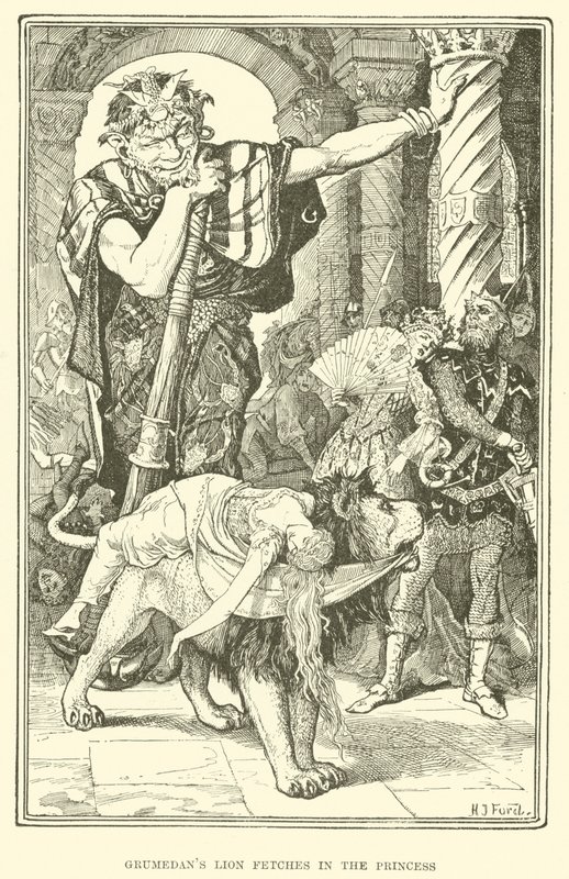 Il Leone di Grumedan porta la Principessa (incisione) da Henry Justice Ford