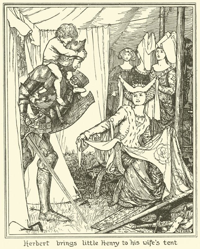 Herbert porta il piccolo Enrico nella tenda di sua moglie da Henry Justice Ford