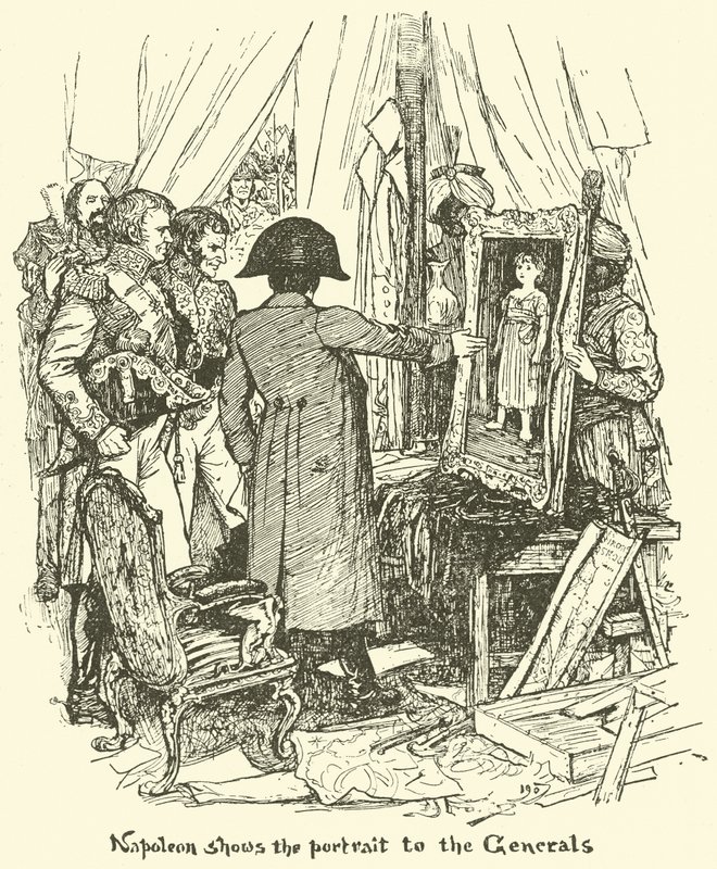 Napoleone mostra il ritratto ai generali da Henry Justice Ford