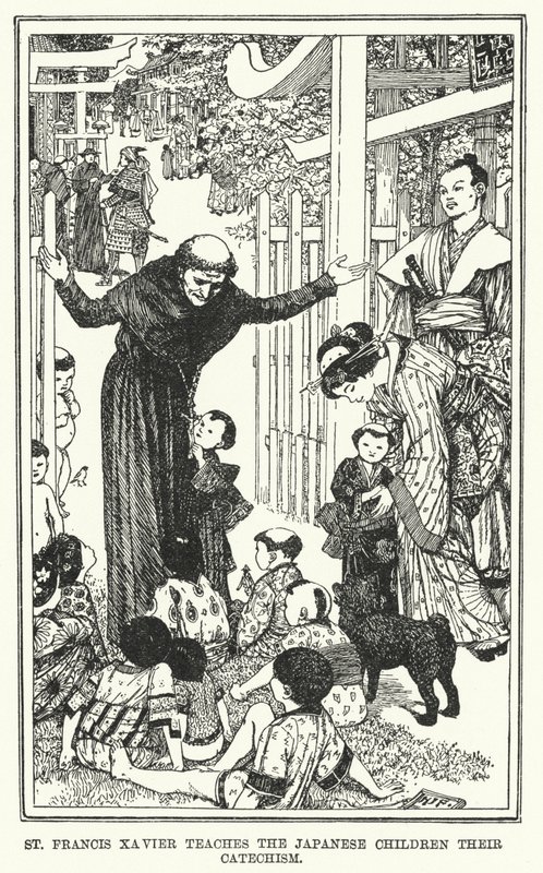 San Francesco Saverio insegna il catechismo ai bambini giapponesi da Henry Justice Ford