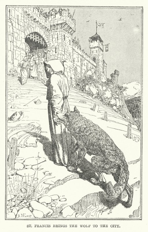 San Francesco porta il lupo in città da Henry Justice Ford