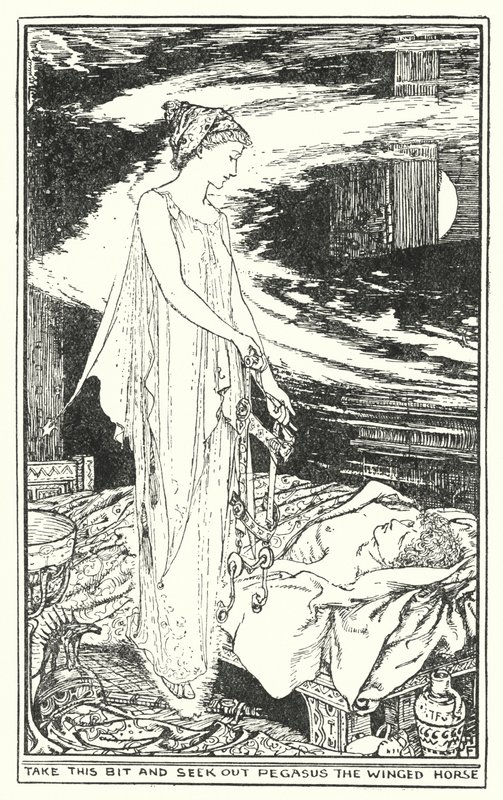 Prendi questo morso e cerca Pegaso il cavallo alato (litografia) da Henry Justice Ford
