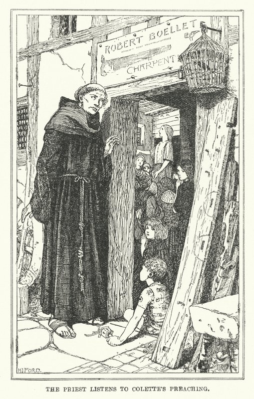Il prete ascolta la predica di Colette da Henry Justice Ford