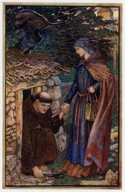 La donna saggia fa uscire Dunstan dalla sua cella da Henry Justice Ford