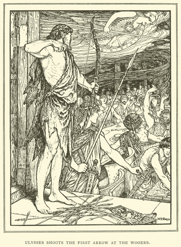 Ulisse scocca la prima freccia ai pretendenti da Henry Justice Ford
