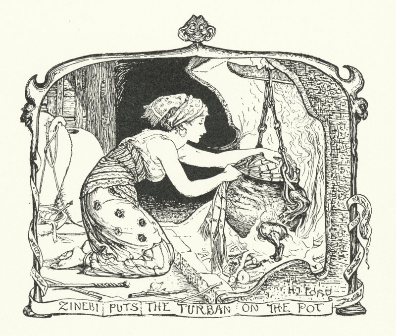 Zinebi Mette il Turbante sul Vaso da Henry Justice Ford