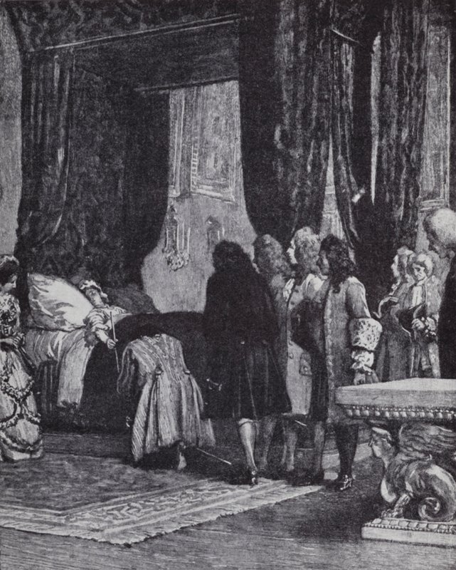 La regina Anna sul letto di morte nomina il Duca di Shrewsbury come Lord Tesoriere da Henry Marriott (after) Paget