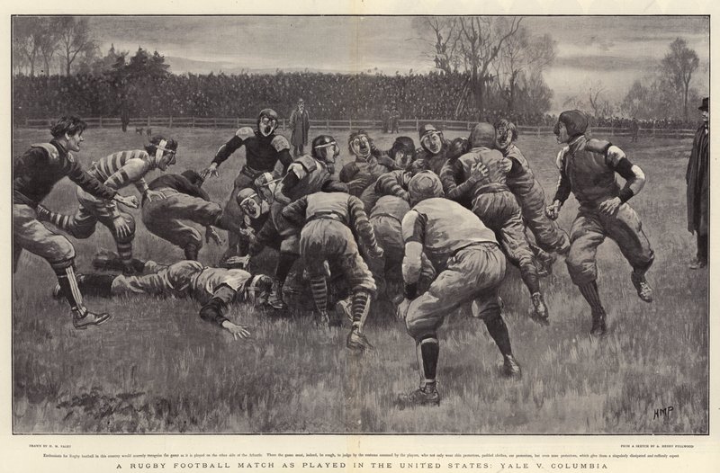 Una partita di rugby come giocata negli Stati Uniti, Yale contro Columbia da Henry Marriott Paget