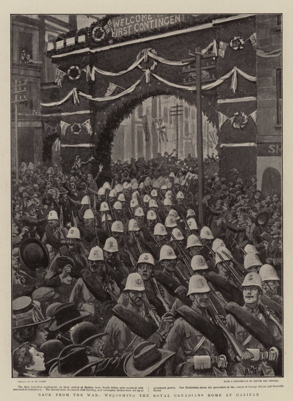 Ritorno dalla guerra, accogliendo i Royal Canadians a Halifax da Henry Marriott Paget