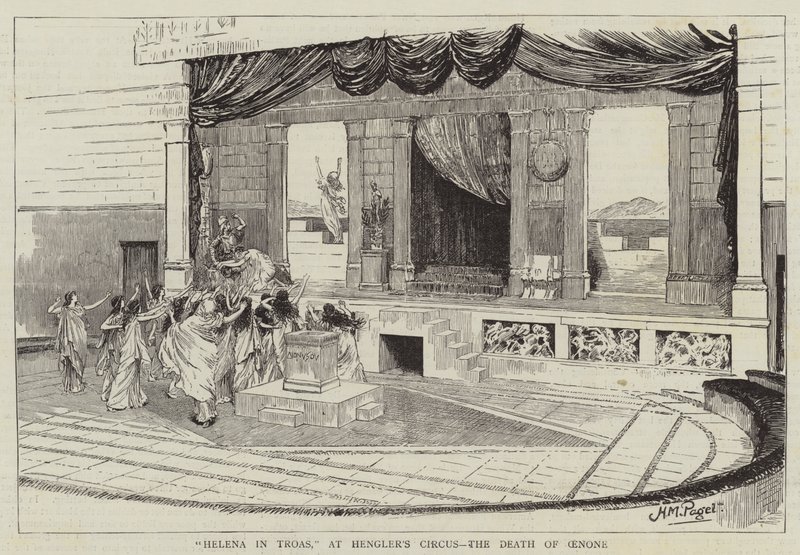 Elena a Troia, al Circo di Hengler, la morte di Oenone da Henry Marriott Paget
