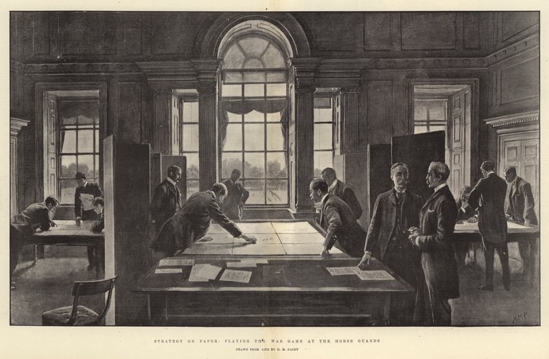 Strategia su carta, giocando al gioco di guerra alle Horse Guards da Henry Marriott Paget