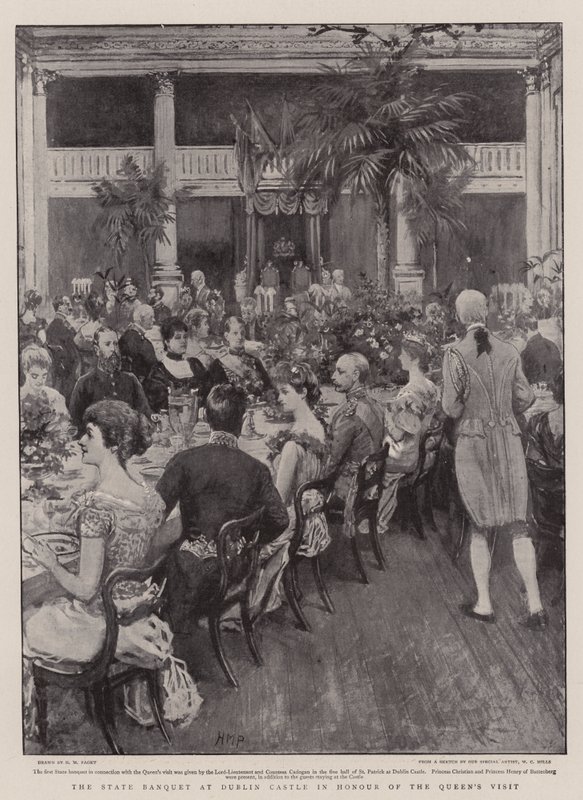 Il banchetto di stato al Castello di Dublino in onore della visita della Regina da Henry Marriott Paget