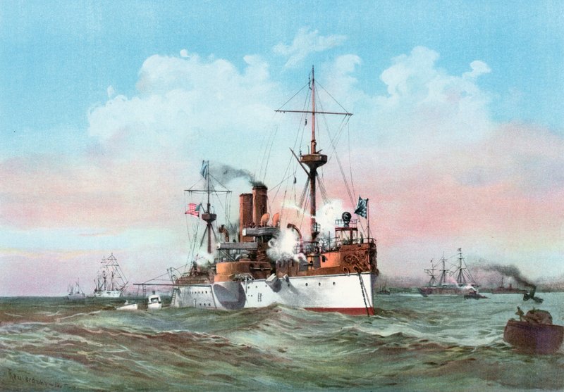 Il Maine saluta la nave ammiraglia spagnola all