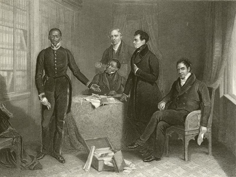Jan Tzatzoe, Andries Stoffles, Rev Dr Philip e Rev Mess Read, Senior e Junior da Henry Room