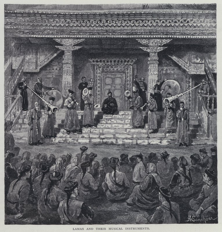 Lama e i loro strumenti musicali da Henry Sandham