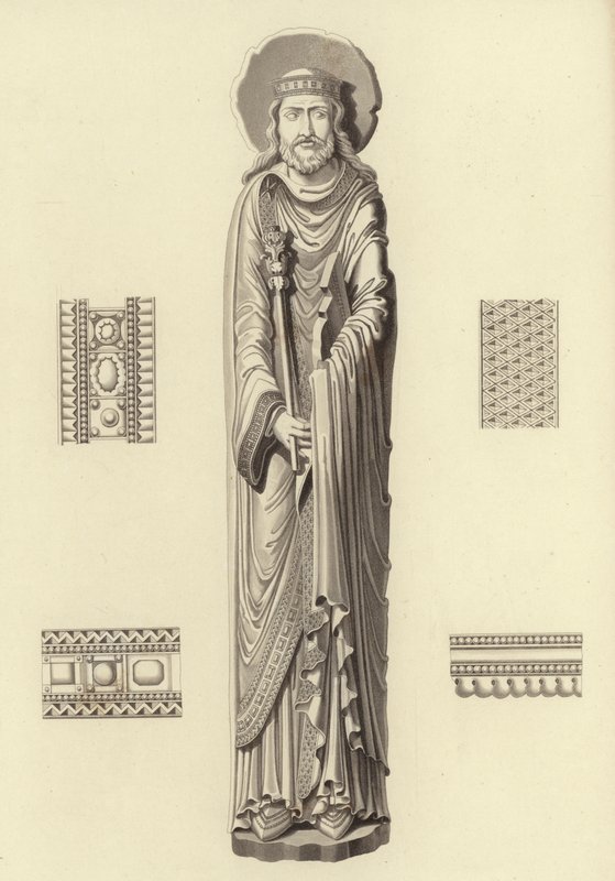 Clodoveo I, circa 1100, dalla Chiesa di Notre Dame De Corbeil da Henry Shaw