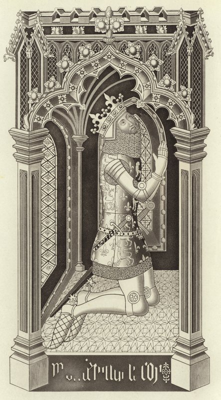 Edoardo III, circa 1355, da Cappella di Santo Stefano, Westminster da Henry Shaw