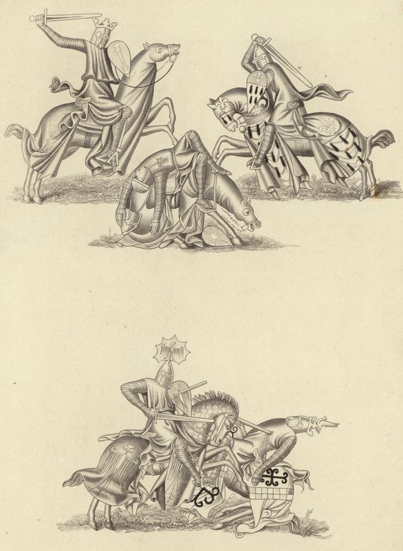 Cavalieri che combattono, circa 1260 da Henry Shaw