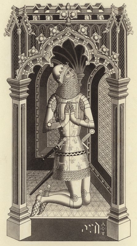 Il Principe Nero, circa 1355, dalla Cappella di Santo Stefano, Westminster da Henry Shaw
