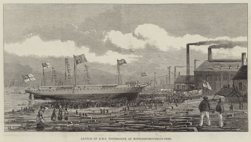 Varo della HMS Tourmaline a Middlesborough-on-Tees da Henry Spernon Tozer