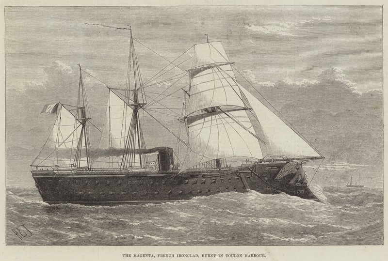 La Magenta, corazzata francese, bruciata nel porto di Tolone da Henry Spernon Tozer