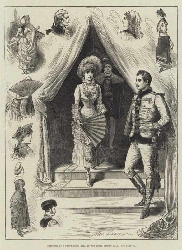 Schizzi a un ballo in maschera alla Royal Albert Hall da Henry Stephen Ludlow